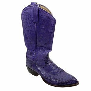 Vintage Tony Lama Purple Ostrich Cowboy Boots 10